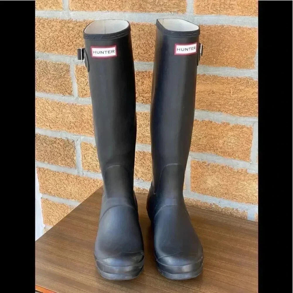 Hunter original stripe tall boots sz 8